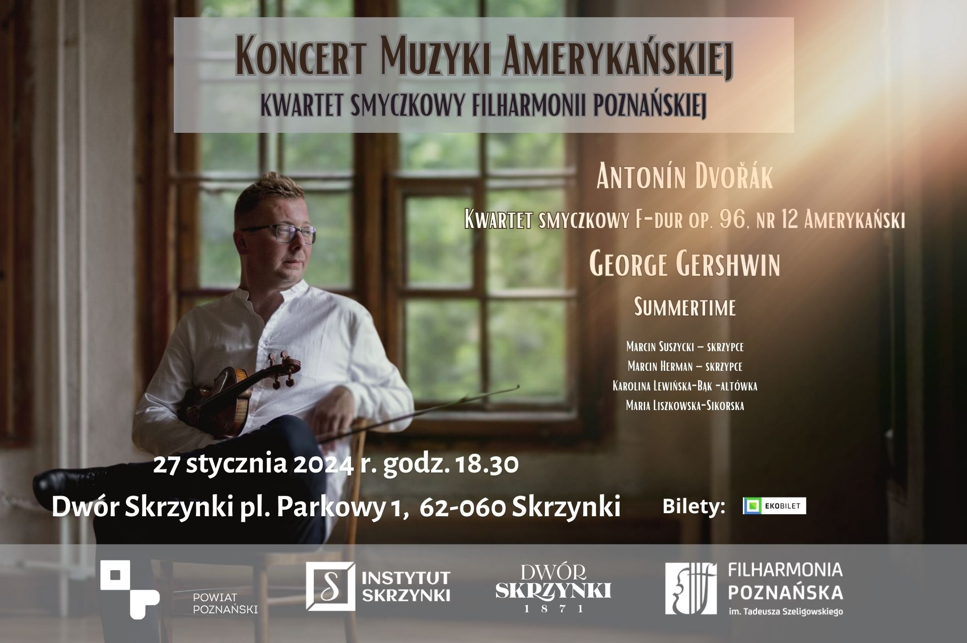 You are currently viewing Koncert Muzyki Amerykańskiej w Dworze Skrzynki.