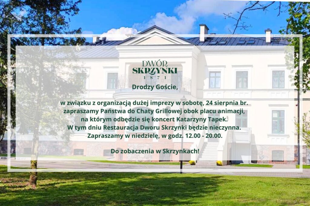 Read more about the article W sobotę 24.08.24 zapraszamy do Chaty Grillowej