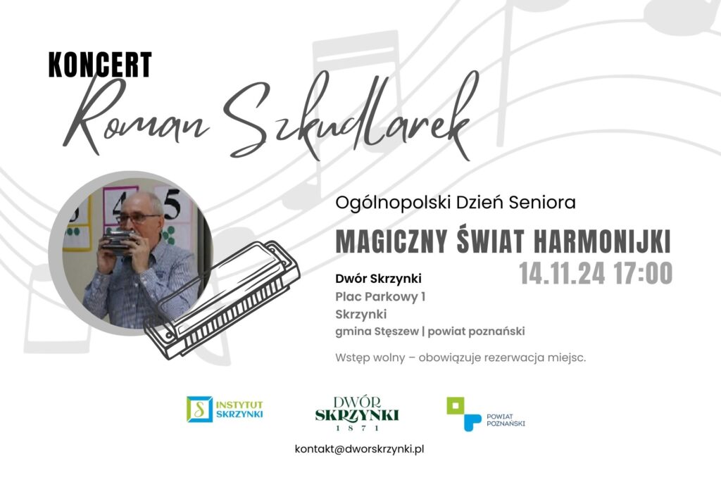 Read more about the article  „Magiczny świat harmonijki” w Dworze Skrzynki pełnym skarbów” – spotkanie koncertowe z Romanem Szkudlarkiem