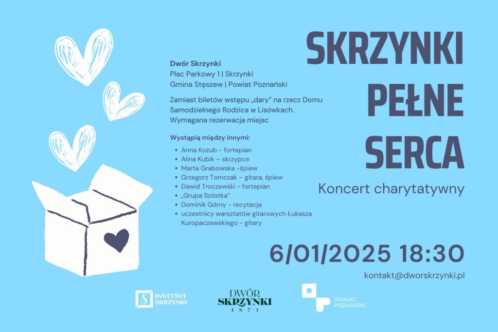 Read more about the article „Skrzynki pełne serca” – Koncert charytatywny 6 stycznia 2025 r. w Dworze Skrzynki