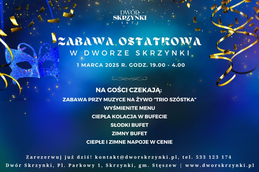 Read more about the article Przebojowa Zabawa Ostatkowa w Dworze Skrzynki