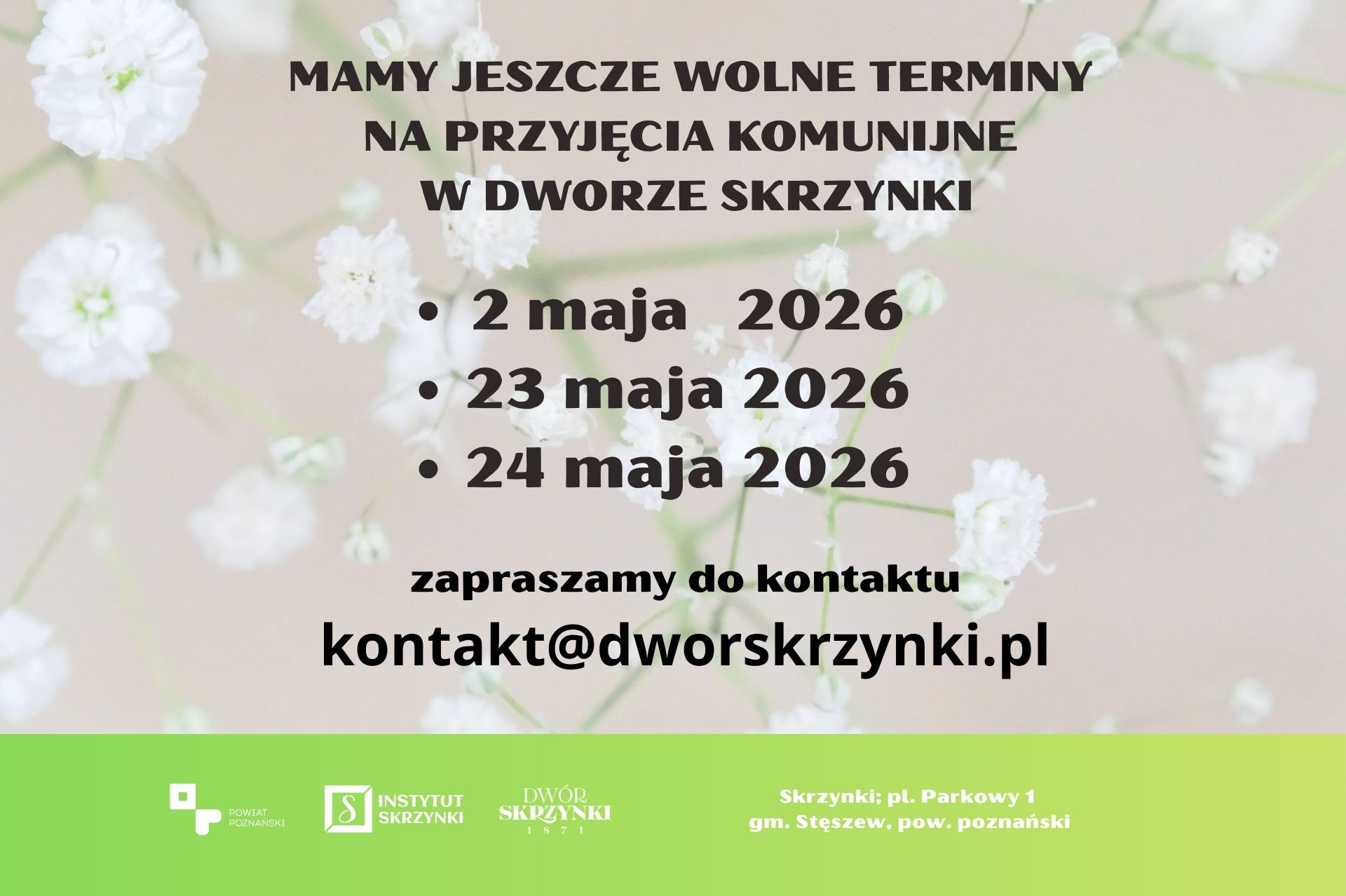 You are currently viewing Wolne terminy na przyjęcia komunijne w 2026