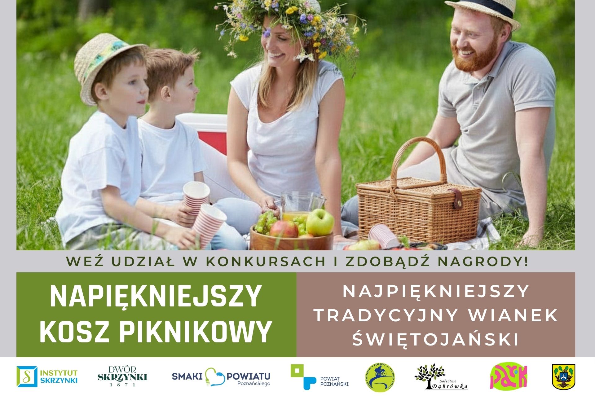 You are currently viewing Najpiękniejszy kosz piknikowy i wianek świętojański – dwa konkursy dla kreatywnych uczestników pikniku „Śniadanie na trawie #3” w Dąbrówce