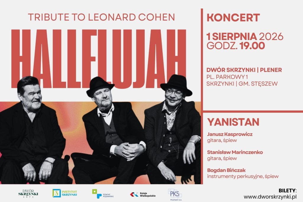 Read more about the article Koncert plenerowy w Dworze Skrzynki „Hallelujah. Tribute to Leonard Cohen” Wystąpi zespół YANISTAN