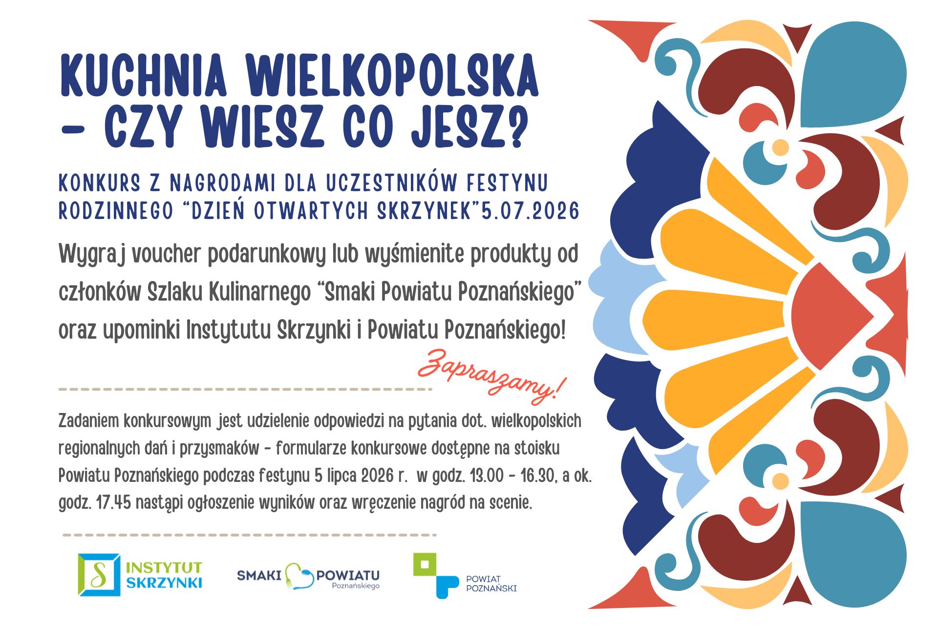 You are currently viewing Konkurs z wiedzy kulinarnej “Kuchnia Wielkopolska – czy wiesz, co jesz?”