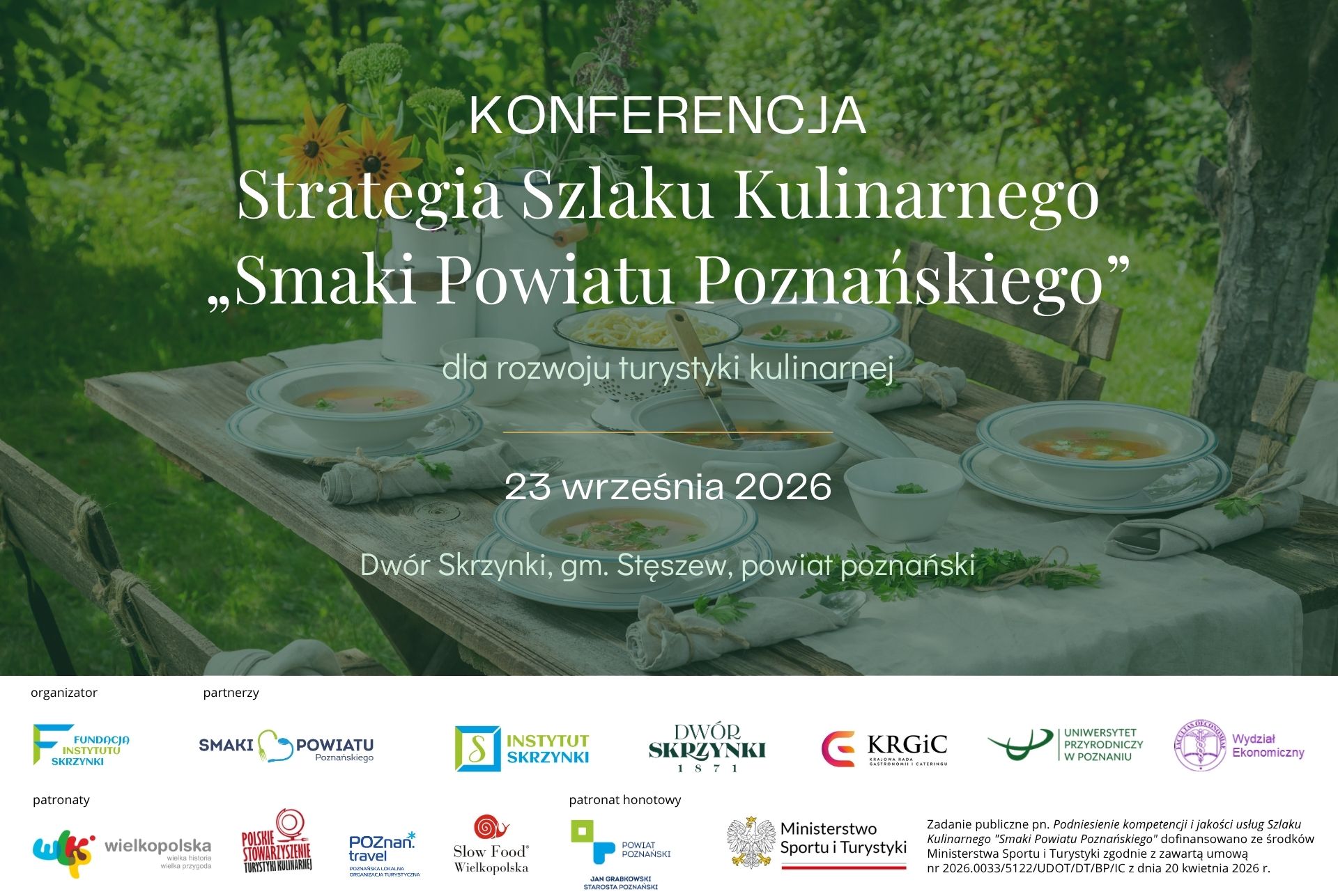 You are currently viewing Konferencja pn. Strategia Szlaku Kulinarnego „Smaki Powiatu Poznańskiego” dla rozwoju turystyki kulinarnej