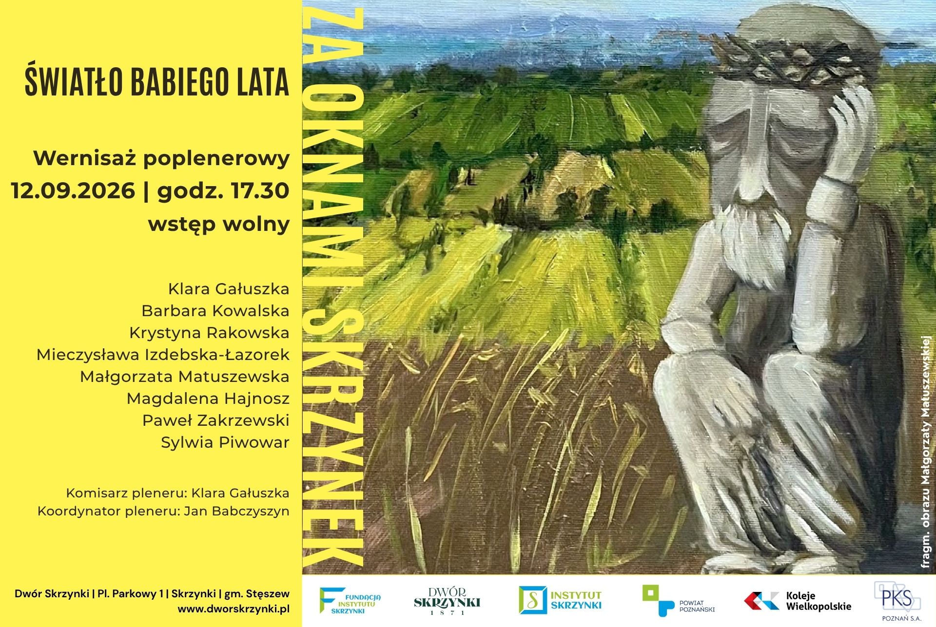 You are currently viewing „Za oknami Skrzynek. Światło babiego lata” – wernisaż wystawy poplenerowej 