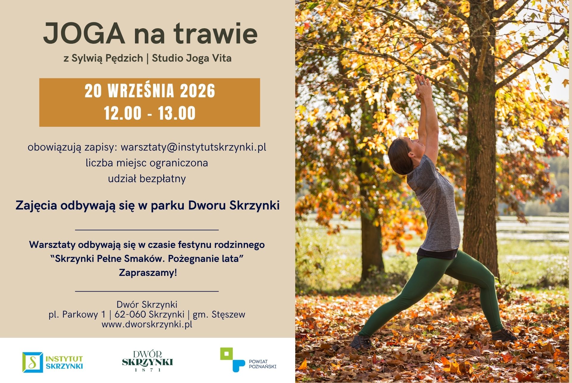 You are currently viewing Joga w parku Dworu Skrzynki – chwila dla ciała i umysłu