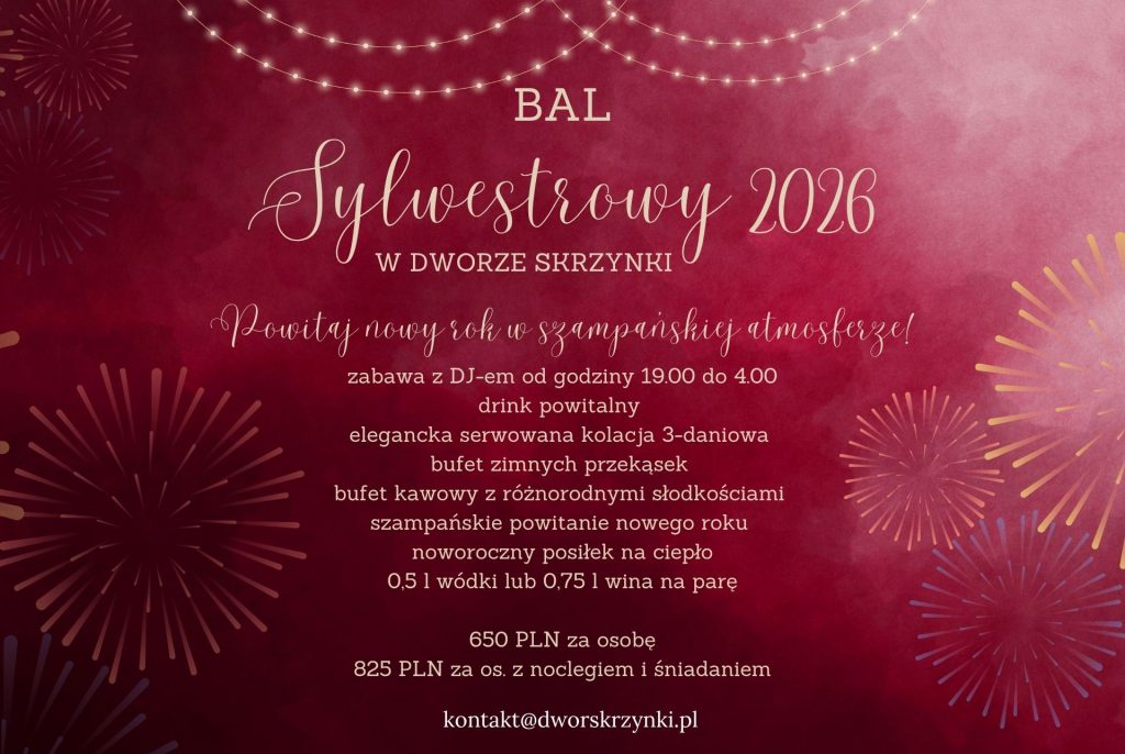 Read more about the article Bal Sylwestrowy 2026 w Dworze Skrzynki