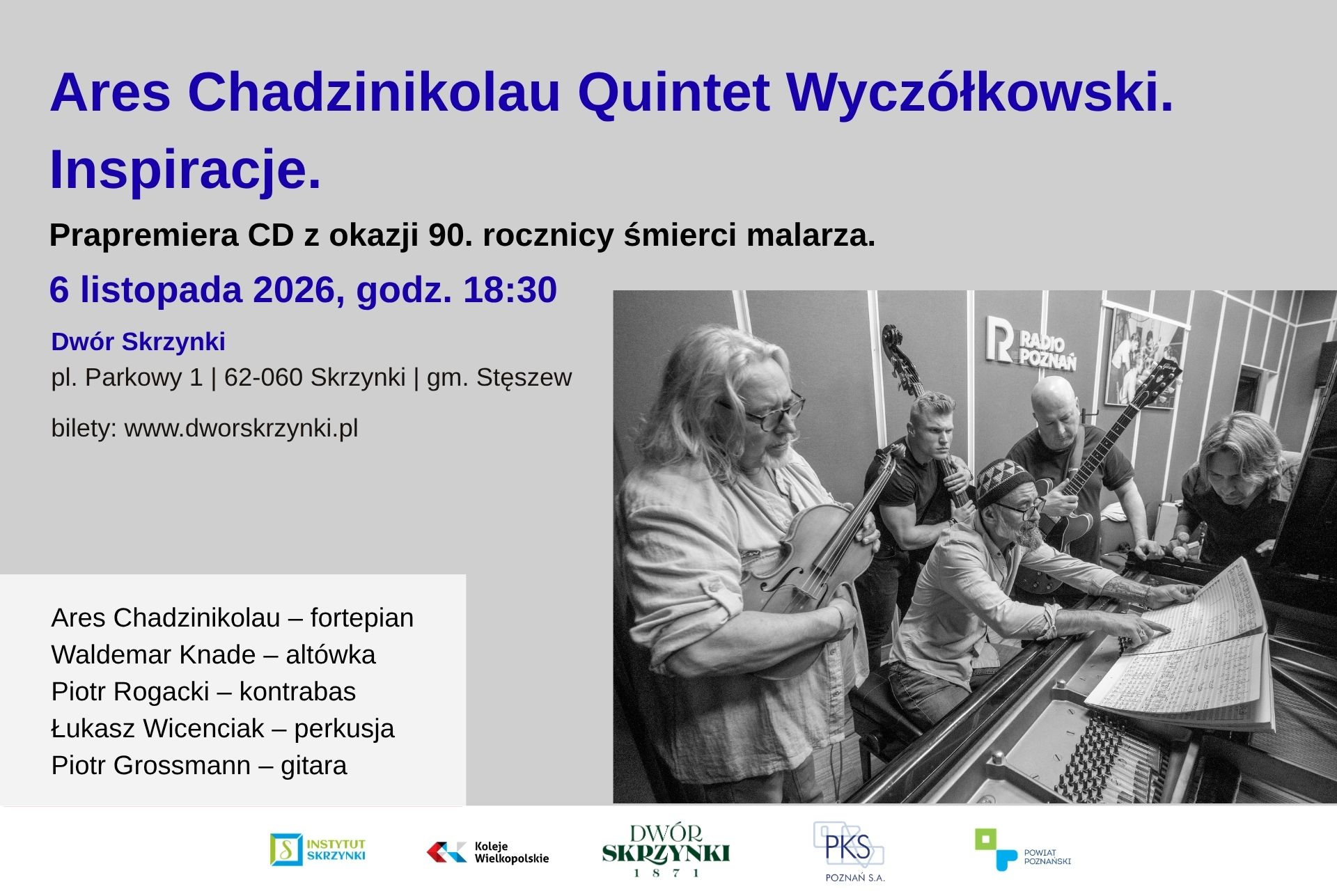 You are currently viewing Prapremiera albumu „Wyczółkowski. Inspiracje” Kwintetu Aresa Chadzinikolau w Dworze Skrzynki