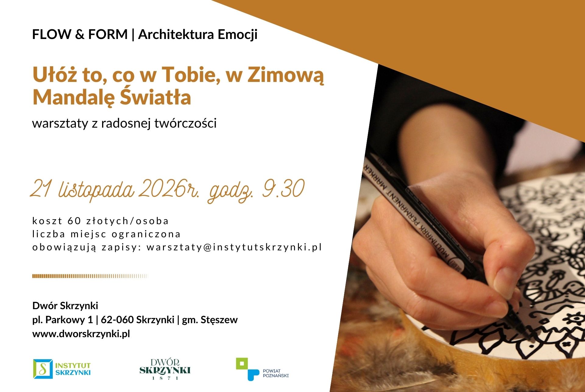 You are currently viewing Kojące warsztaty FLOW & FORM: „Ułóż to, co w Tobie, w Zimową Mandalę Światła”